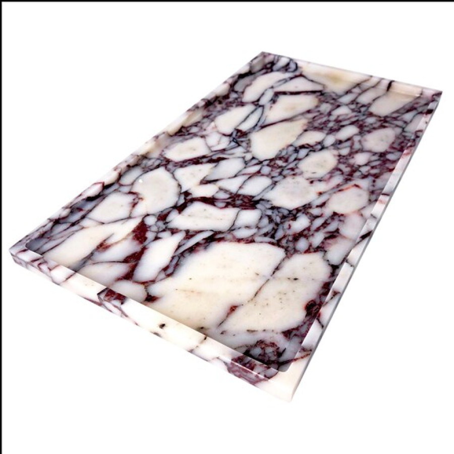 Jumbo Sized Calacatta Viola Marble Decorative Rectangular Tray | Natural Marble 5