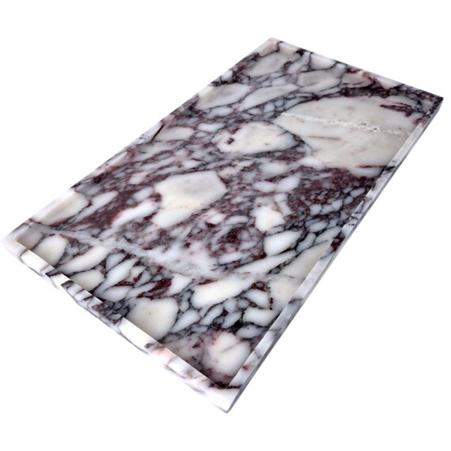 Jumbo Sized Calacatta Viola Marble Decorative Rectangular Tray | Natural Marble 7