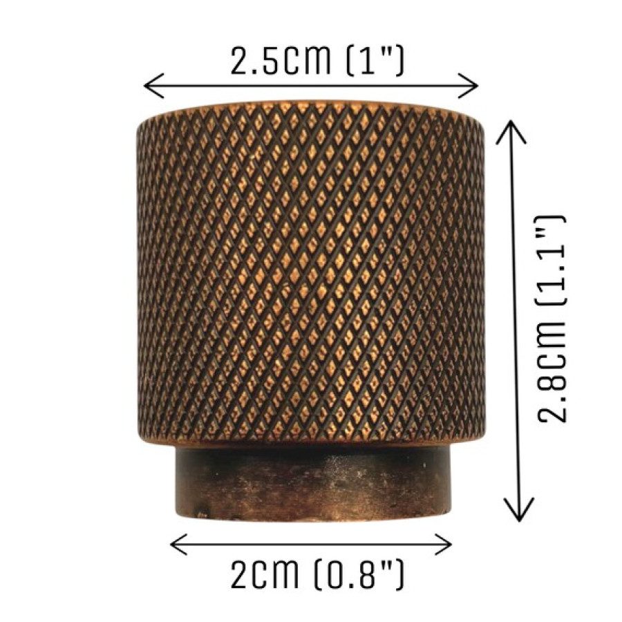 Antique Brass Drawer Knob | Knurled Design | Kitchen Cabinet Pull | Vintage Drawer Handle | Furniture Hardware | 2