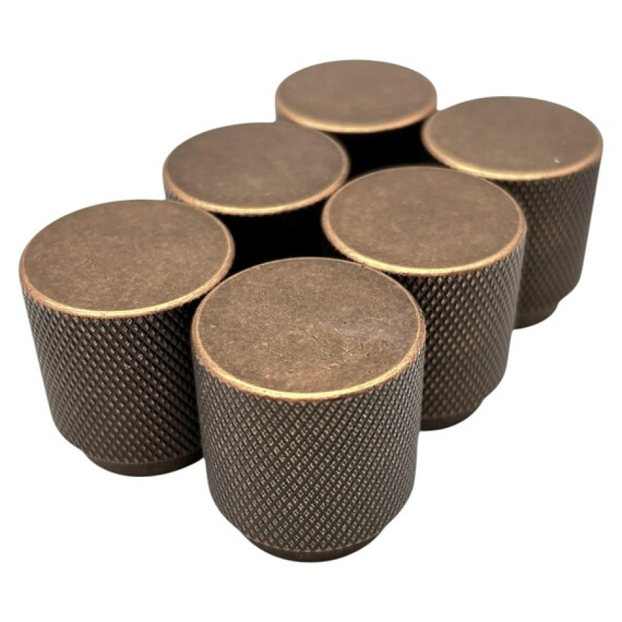 Antique Brass Drawer Knob | Knurled Design | Kitchen Cabinet Pull | Vintage Drawer Handle | Furniture Hardware | 7