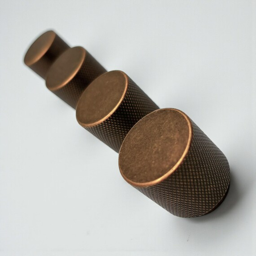 Antique Brass Drawer Knob | Knurled Design | Kitchen Cabinet Pull | Vintage Drawer Handle | Furniture Hardware | 9