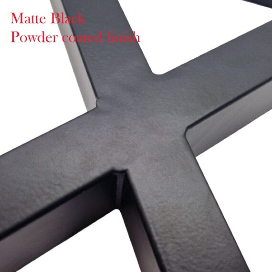 Pair of X Frame Steel Bench legs | With matte black powder-coated finish 4