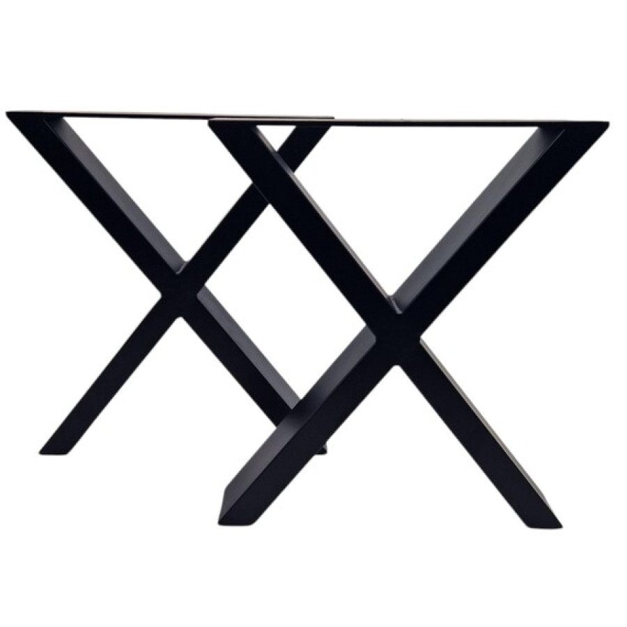 Pair of X Frame Steel Bench legs | With matte black powder-coated finish 7