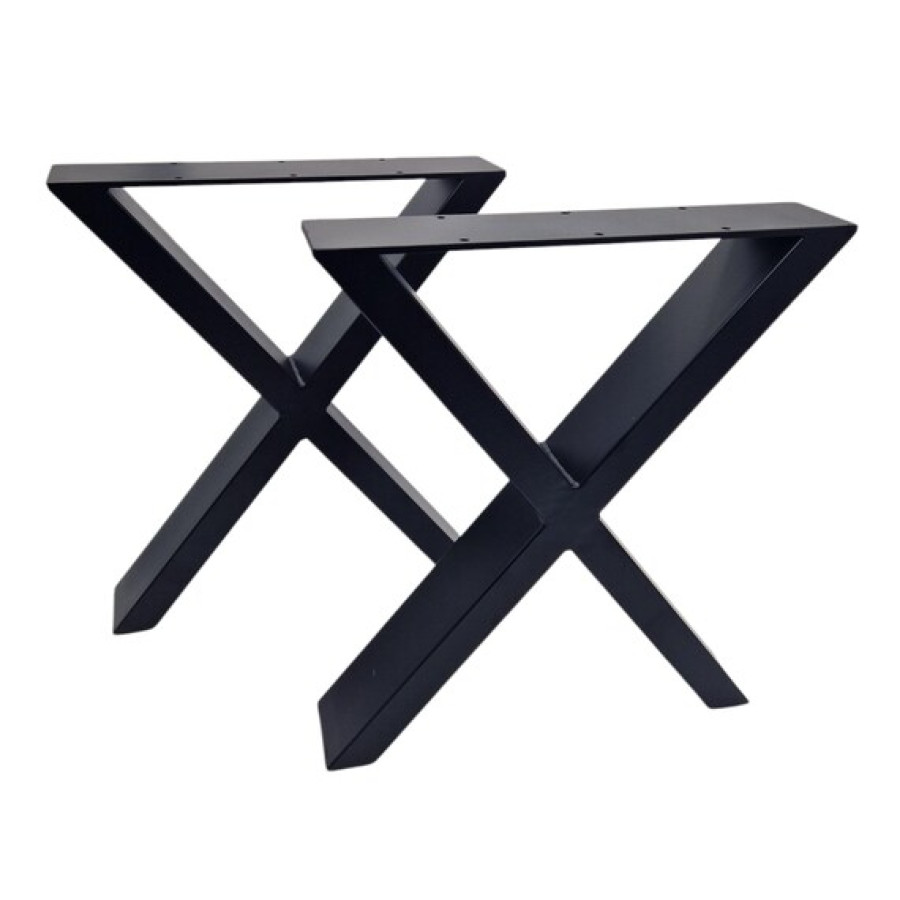 Pair of X Frame Steel Bench legs | With matte black powder-coated finish 8