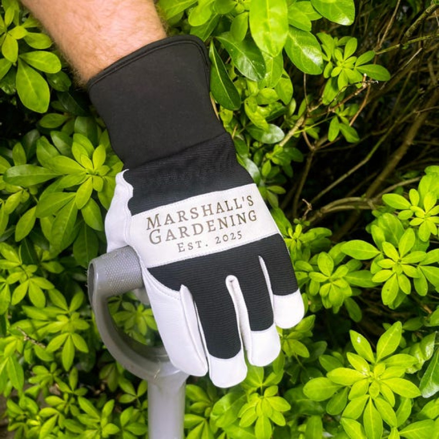 Customisable winter premium gardening gloves | Leather with thermal fleece lining 1