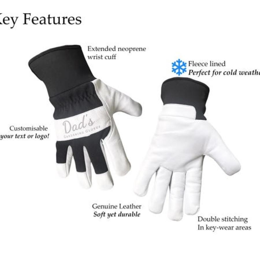 Customisable winter premium gardening gloves | Leather with thermal fleece lining 2