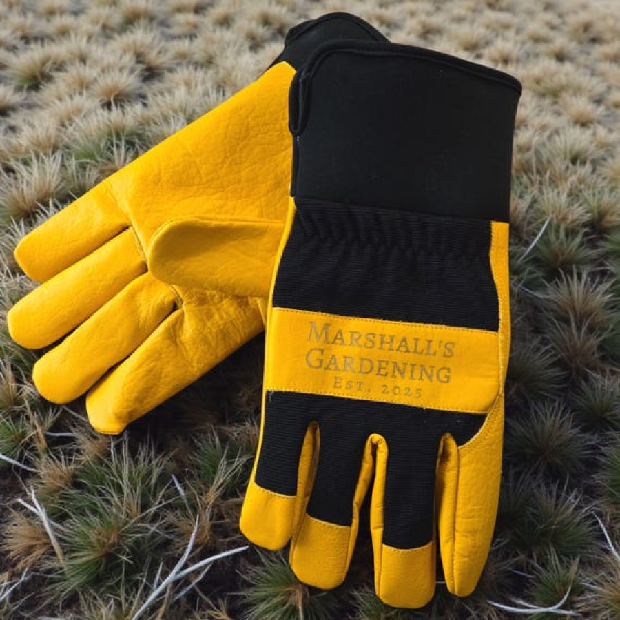 Customisable winter premium gardening gloves | Leather with thermal fleece lining 11
