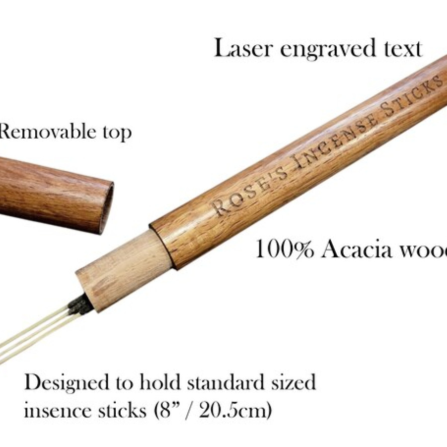 Customisable wooden incense storage tube | Natural incense holder 2