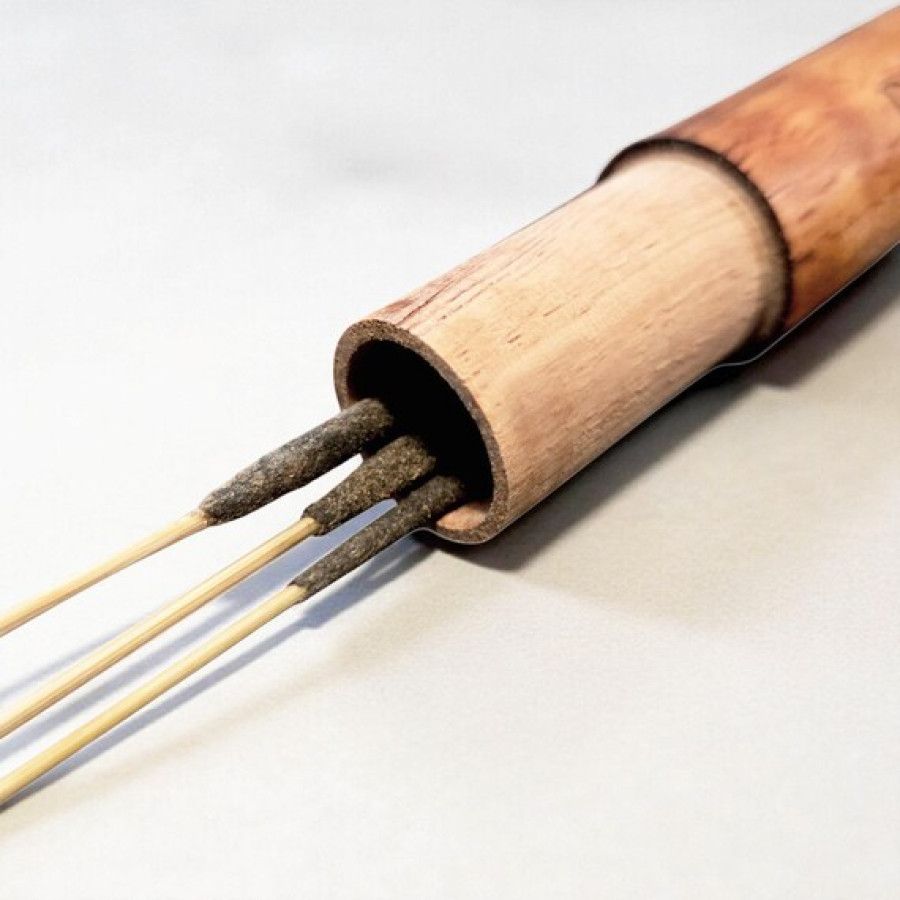 Customisable wooden incense storage tube | Natural incense holder 5