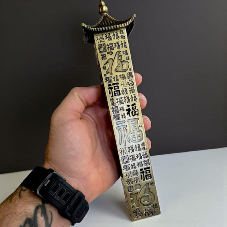 Japanese Pagoda Style Incense Holder | Made from Steel with brushed brass finish 4