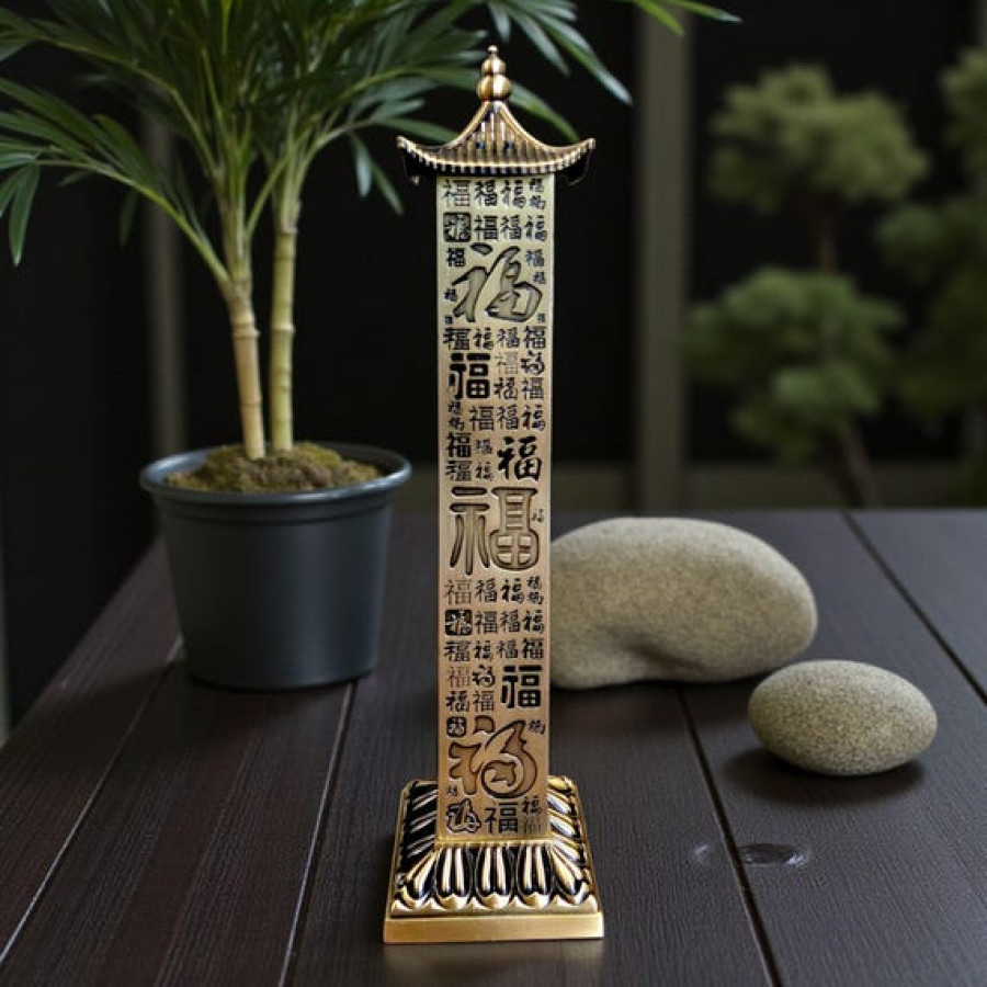 Japanese Pagoda Style Incense Holder | Made from Steel with brushed brass finish 7