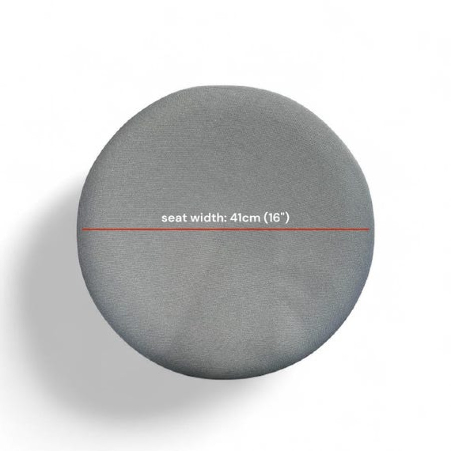 Handmade Grey Fabric | Round Bar Stool | Counter Stool Replacement Seat Top 3