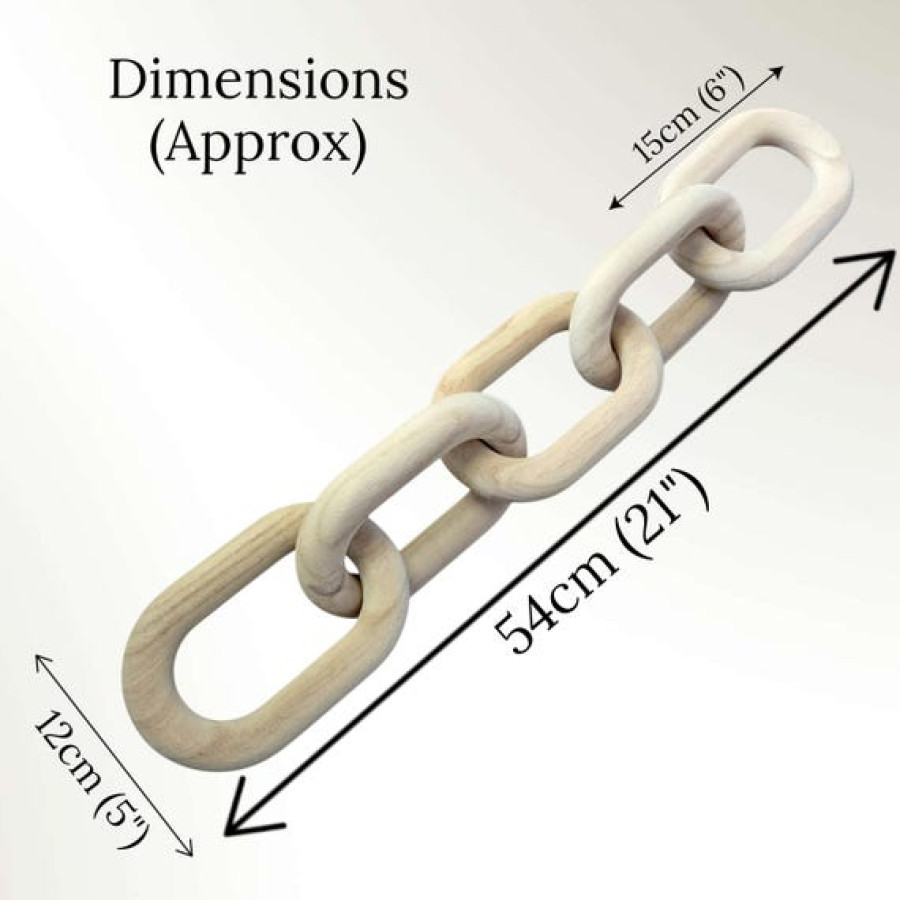 Rustic Wooden Link Chain Decor | Coffee Table Accent Piece | Farmhouse Wood Chain | Living Room Art | 2