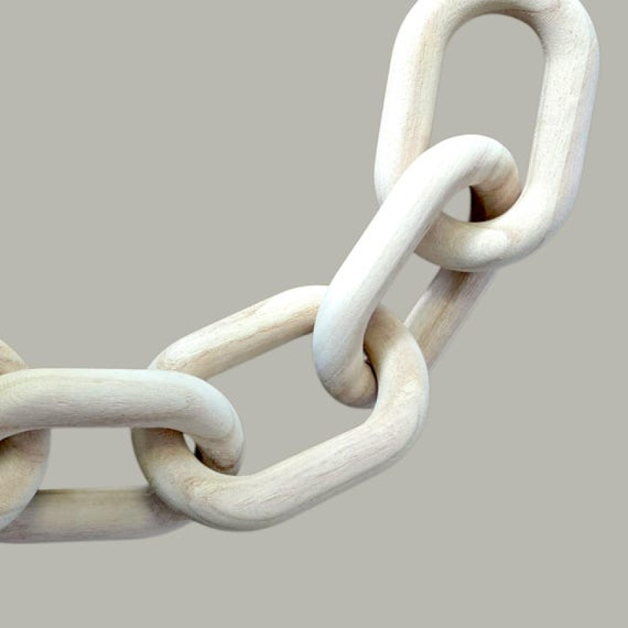 Rustic Wooden Link Chain Decor | Coffee Table Accent Piece | Farmhouse Wood Chain | Living Room Art | 4