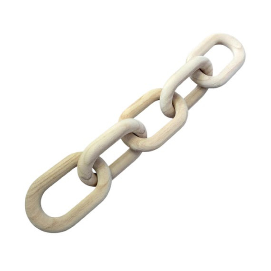 Rustic Wooden Link Chain Decor | Coffee Table Accent Piece | Farmhouse Wood Chain | Living Room Art | 5