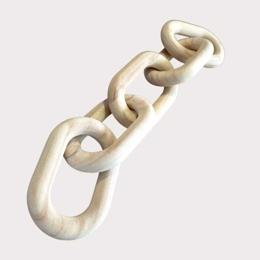 Rustic Wooden Link Chain Decor | Coffee Table Accent Piece | Farmhouse Wood Chain | Living Room Art | 6