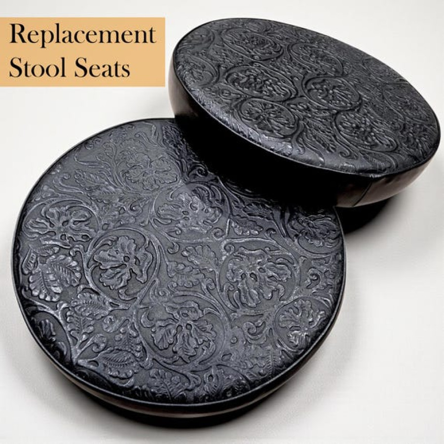 Tooled Leather Replacement Stool Seats | For Bar or Countertop 0