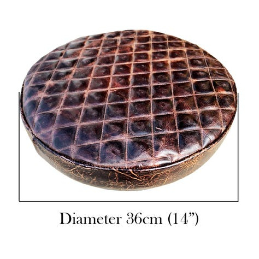 Tooled Leather Replacement Stool Seats | For Bar or Countertop 3