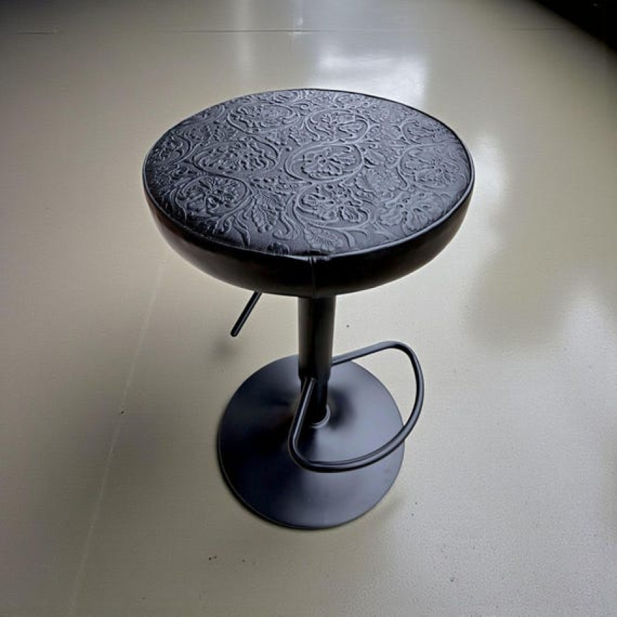 Tooled Leather Replacement Stool Seats | For Bar or Countertop 7