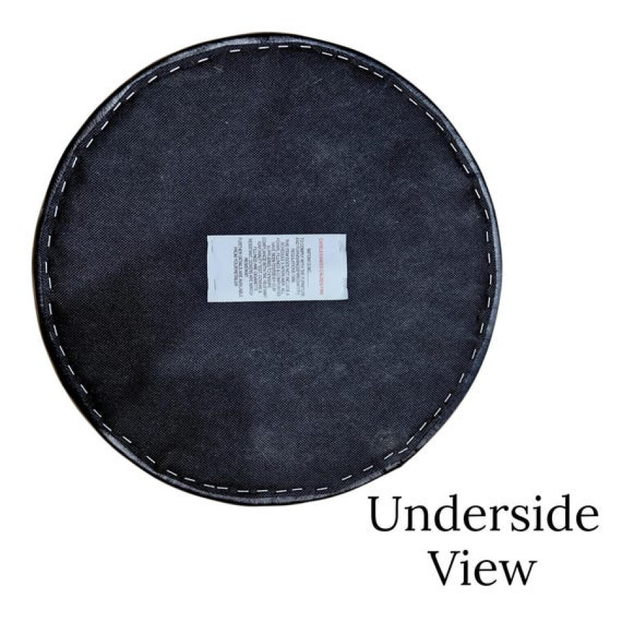 Black Diamond Stitch Genuine Leather Replacement Seat | Handmade Round Stool Replacement Top | 5