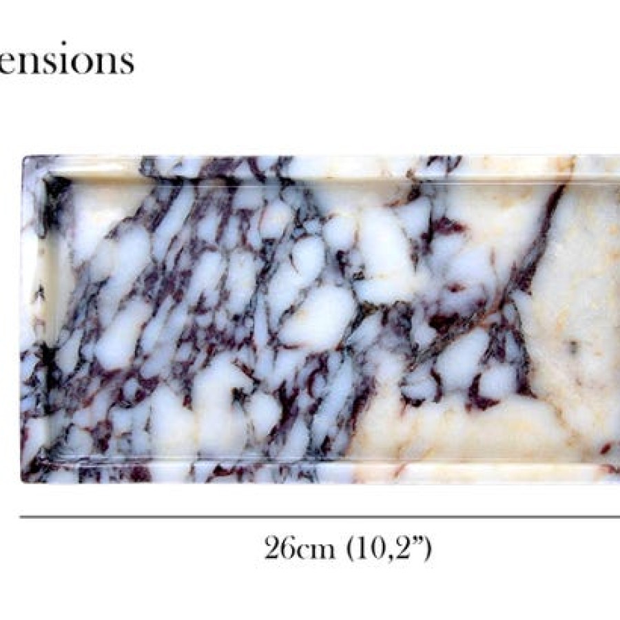 Natural Marble Decorative Rectangular Tray | Calacatta Viola Marble 2