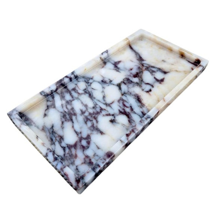 Natural Marble Decorative Rectangular Tray | Calacatta Viola Marble 5