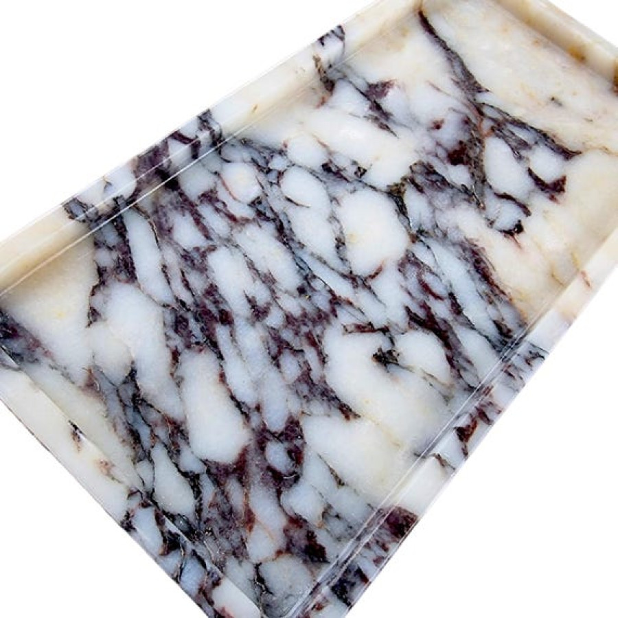 Natural Marble Decorative Rectangular Tray | Calacatta Viola Marble 7
