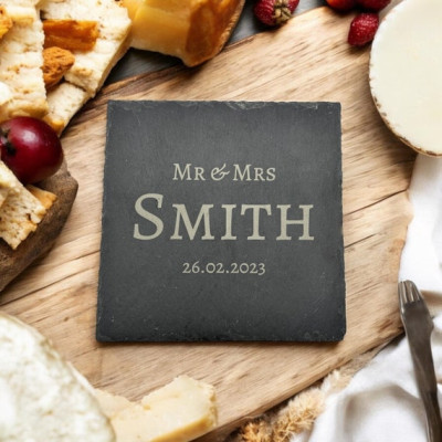 Personalised Slate Cheeseboard | Custom Cutting Board | Laser Engraved Platter | Custom Serving Tray