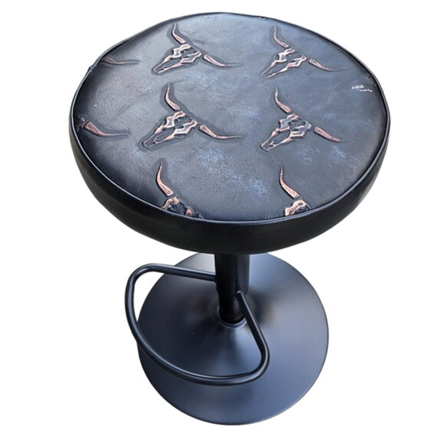 Longhorn Embossed Leather Replacement Stool Seats | For Bar or Countertop 11